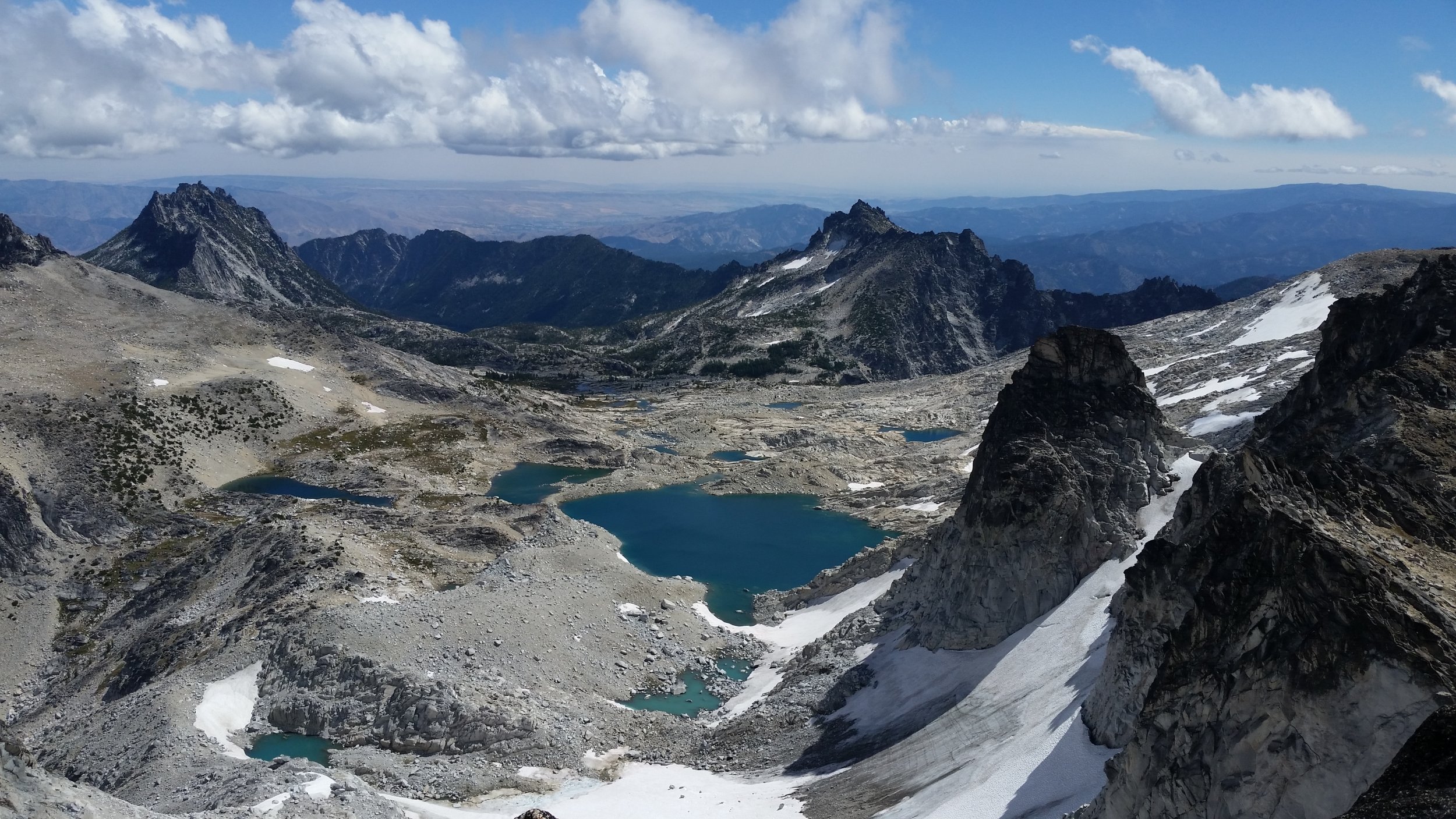 Summit of Dragontail Peak.  Looking toward the upper Enchantments.